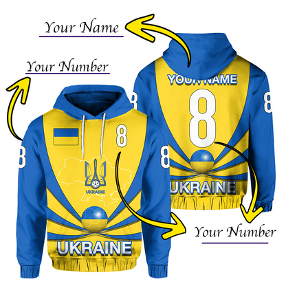 Custom Ukraine Football 2021 Hoodie0