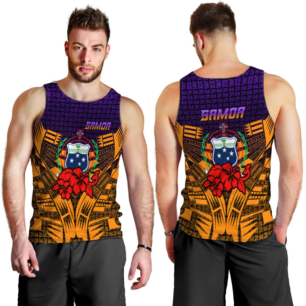 Samoa Men Tank Top Hibiscus With Tribal