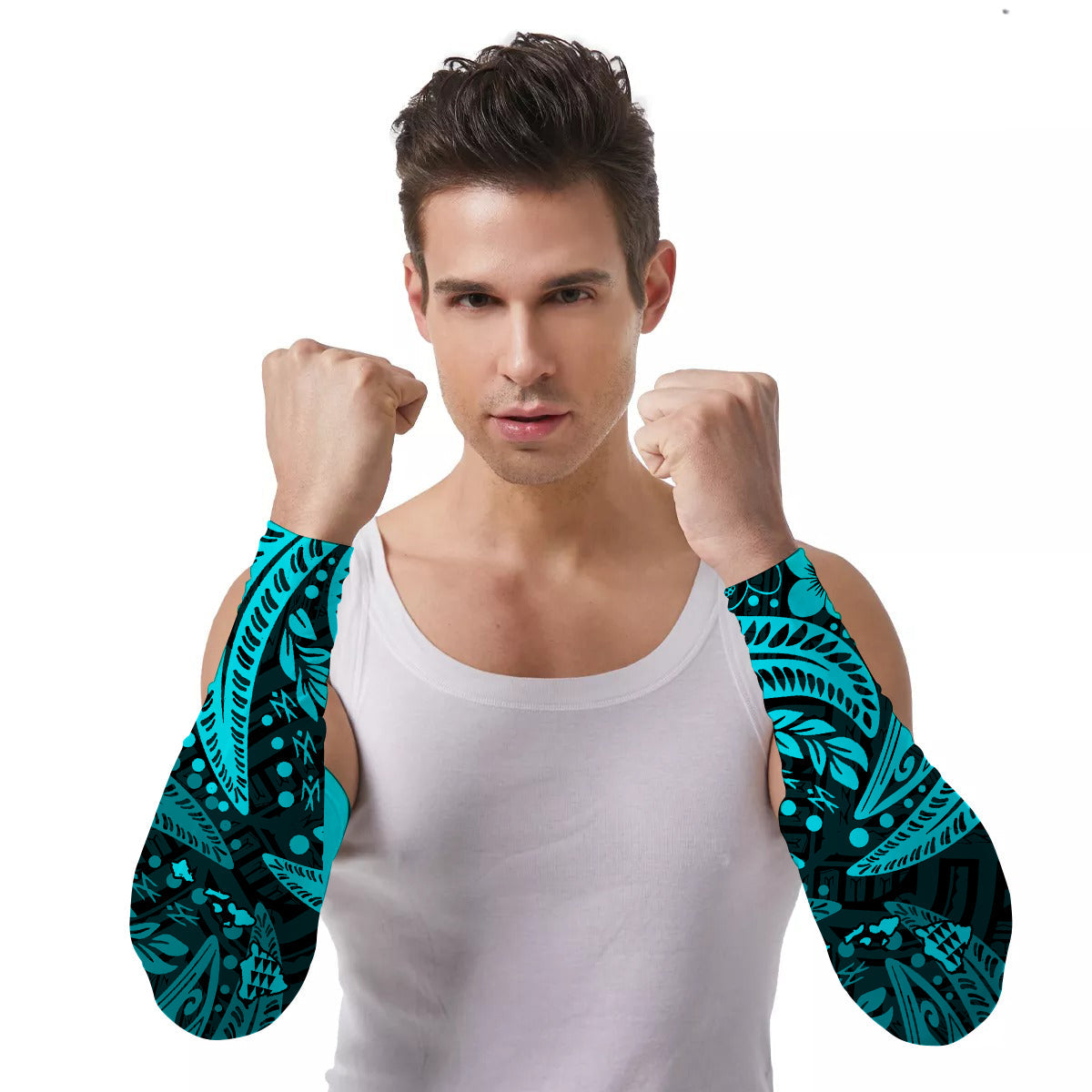Arm Sleeves (Set of Two) Polynesia Map with Simple Pattern Ver.05