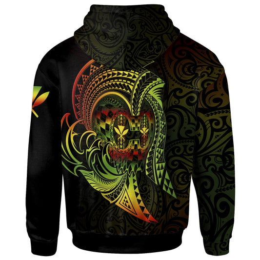 Hawaii Hoodie Reggae Kanaka Warrior