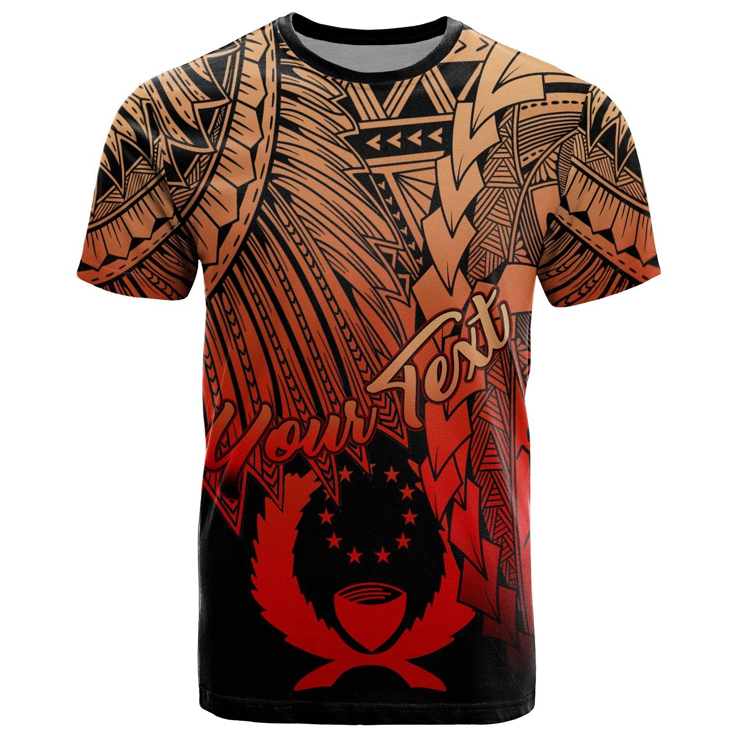 Pohnpei Polynesian T-Shirt - Tribal Wave Tattoo Red Ver 2