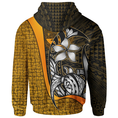 Marshall Islands Polynesian Hoodie Gold Coat of'rm Turtle with Hook