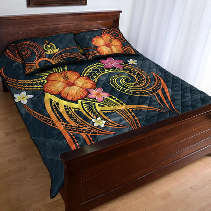 Vanuatu Polynesian Personalised Quilt Bed Set Legend of Vanuatu (Blue)