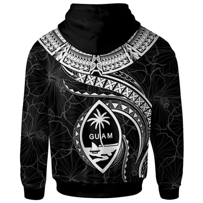 Guam Polynesian Zip Up Hoodie Guam Waves (White)