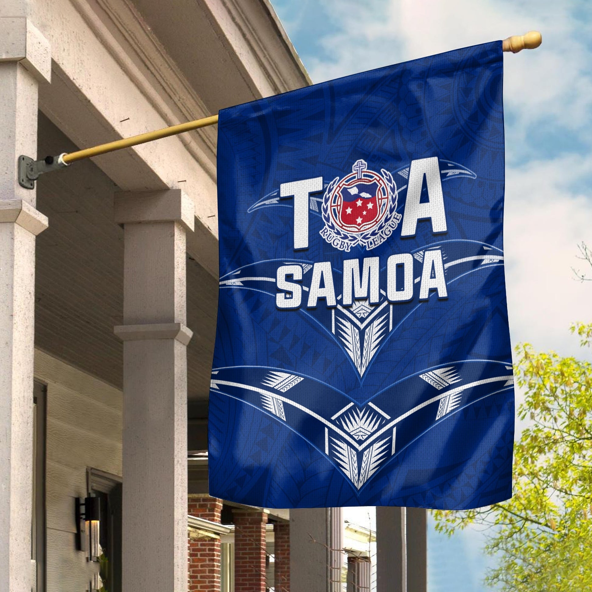 Toa Samoa Rugby Flag Siamupini Proud Blue Ver.01