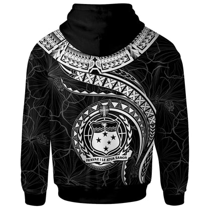 Polynesian Samoa Hoodie Samoan Waves White