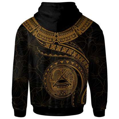American Samoa Polynesian Hoodie American Samoan Waves Golden Zip Hoodie