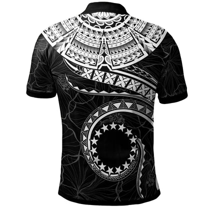 Cook Islands Polynesian Personalised Polo Shirt - Cook Islands Waves White