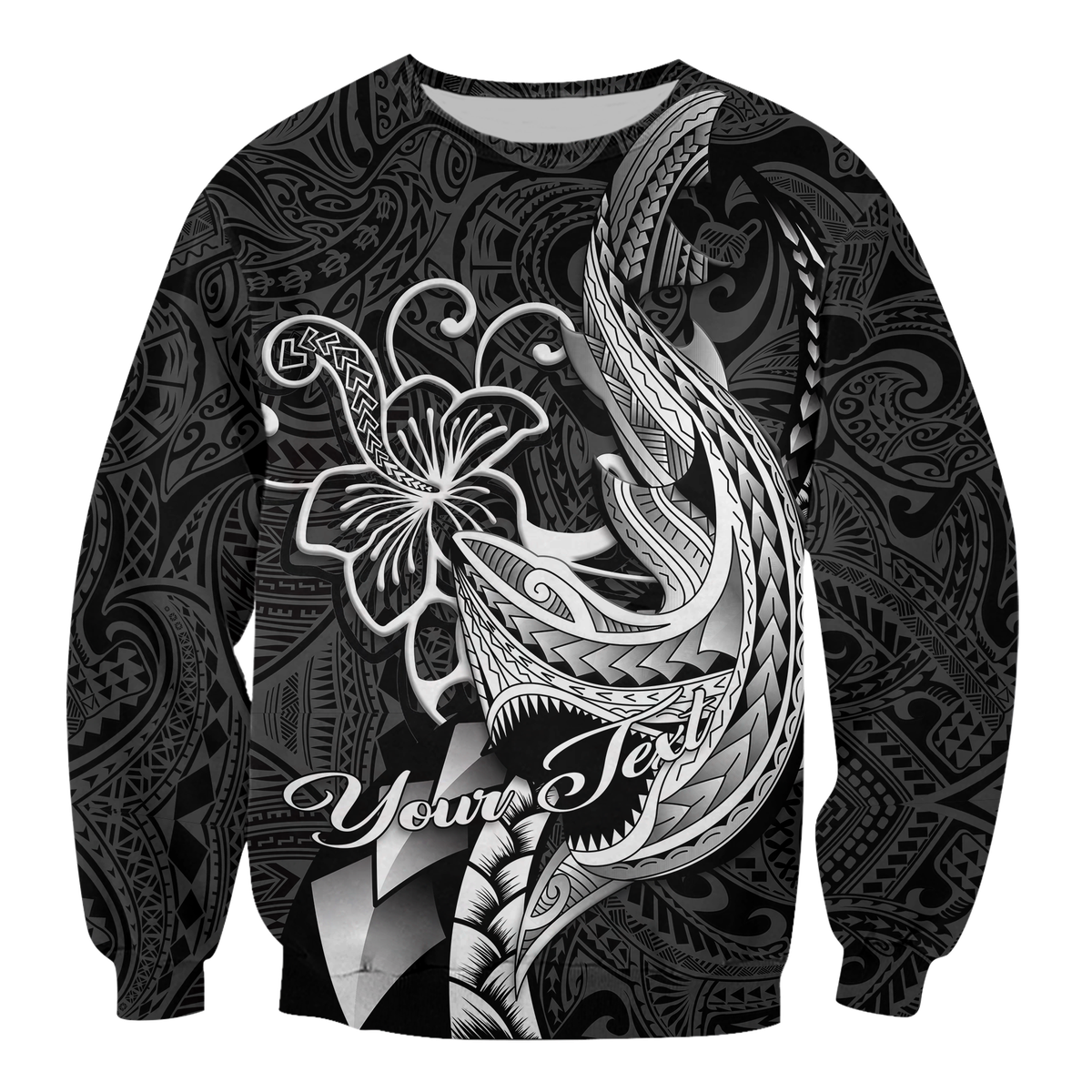 Custom Personalised Polynesian Shark Tattoo Hawaii Tribal Sweatshirt