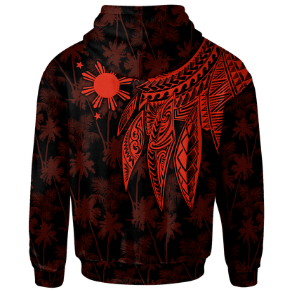 The Philippines Hoodie Polynesian Wings Red