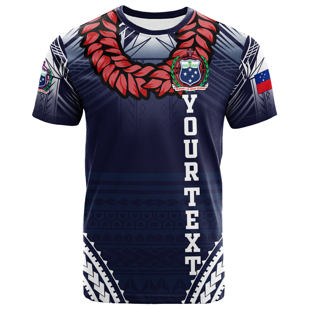 Custom Personalised Samoan Ula Fala Art T - Shirt -