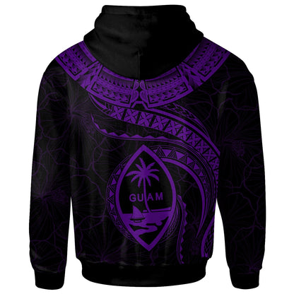 Guam Polynesian Zip Up Hoodie Guam Waves Purple