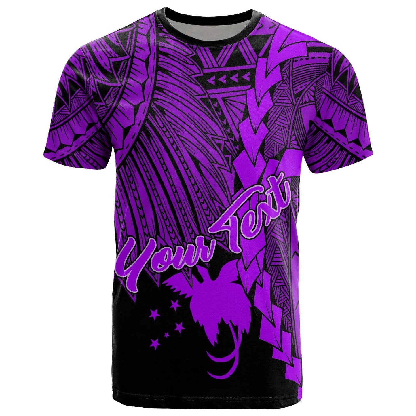 Papua New Guinea Polynesian Custom Personalised T - Shirt - Tribal Wave Tattoo Purple