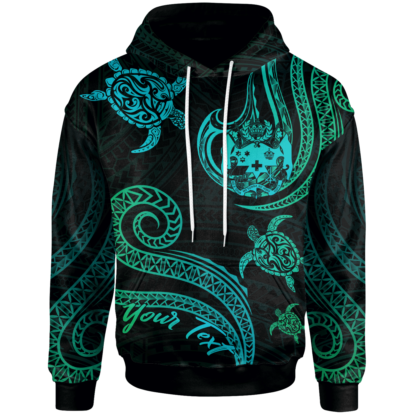 Tonga Hoodie Polynesian Turtle With Pattern Tonga Zip Up Hoodie