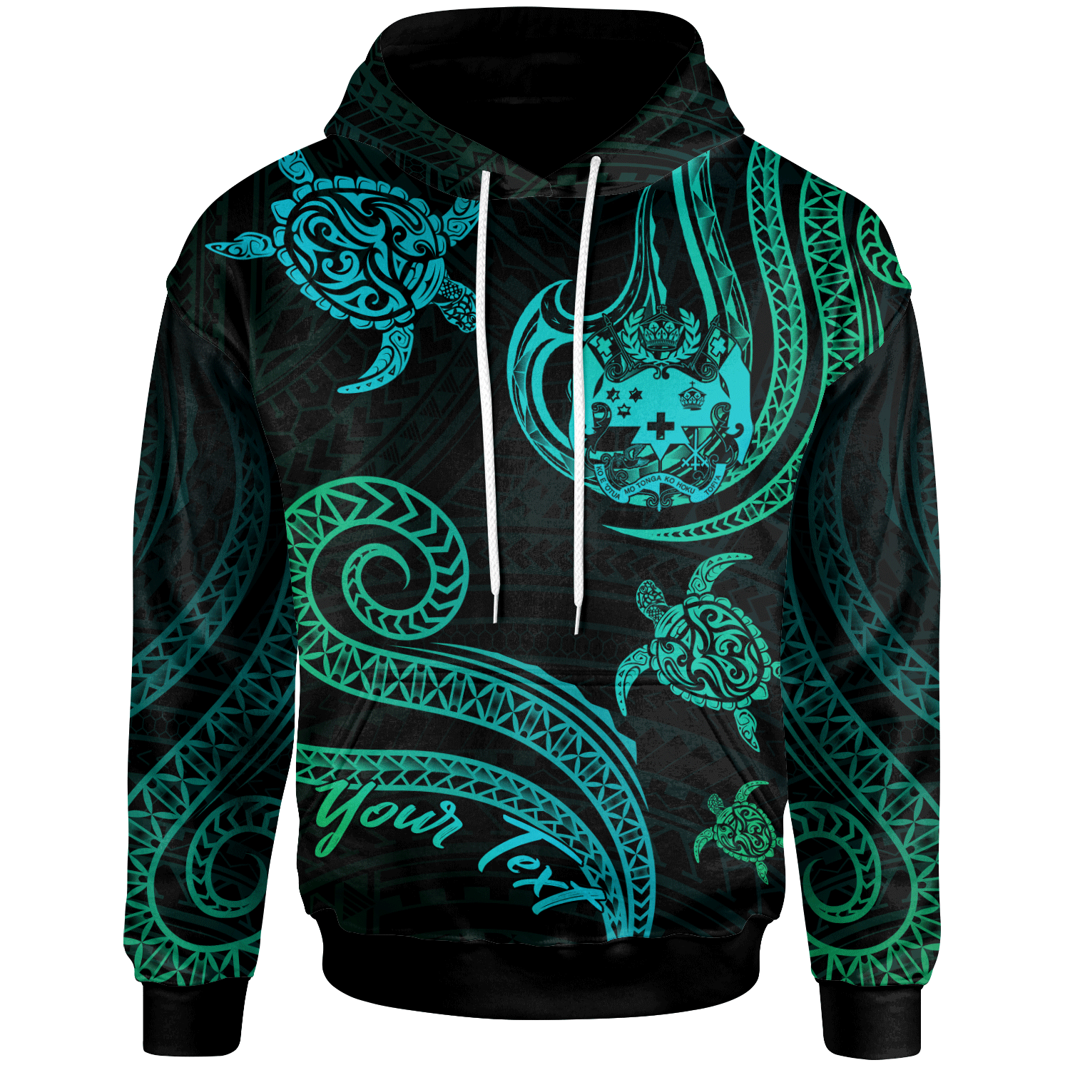 Tonga Hoodie Polynesian Turtle With Pattern Tonga Zip Up Hoodie