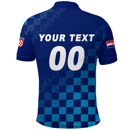 Custom Croatia Polo Shirt Football 2022 Champions Pride Blue