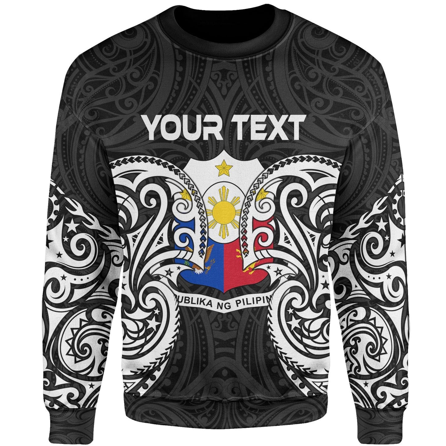 Philippines Polynesian Custom Personalised Sweater Spirit Style White