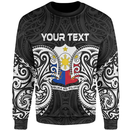 Philippines Polynesian Custom Personalised Sweater Spirit Style White