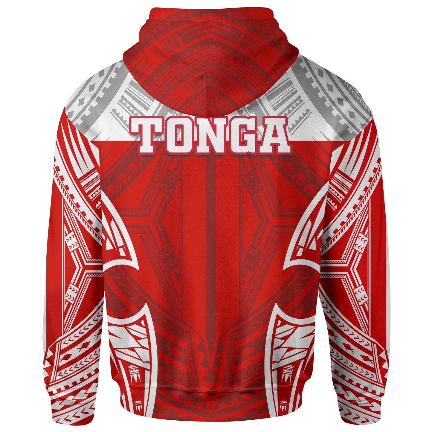 Tonga Polynesian Hoodie Pattern With Seal Red Version