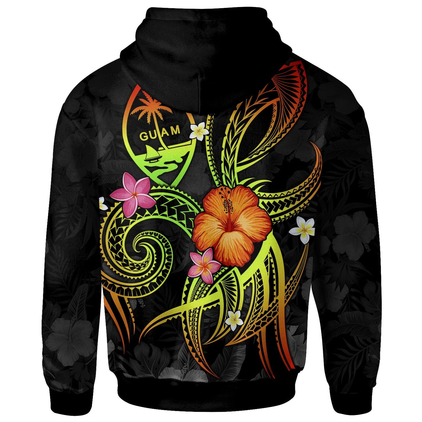 Guam Polynesian Zip up Hoodie Legend of Guam (Reggae)