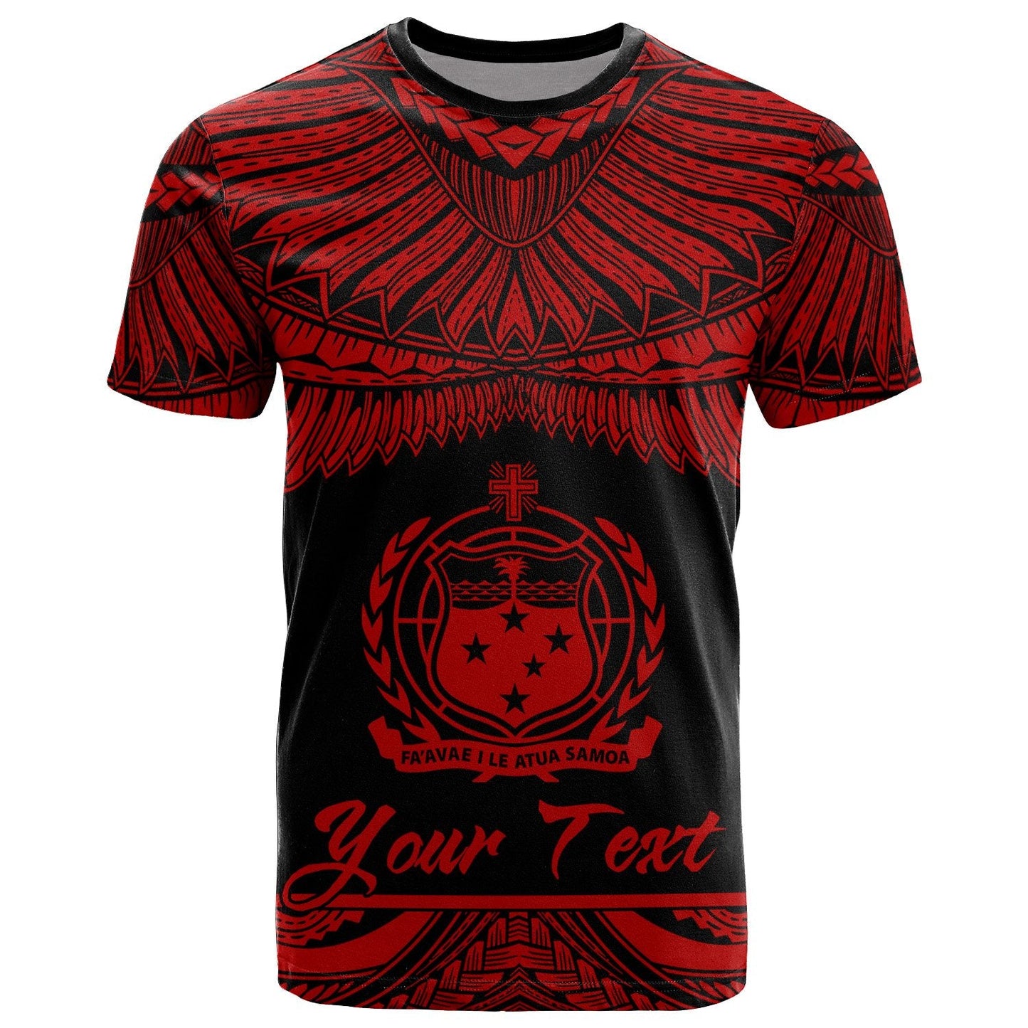 Samoa Polynesian Custom Personalised T - Shirt - Samoan Pride Red Version