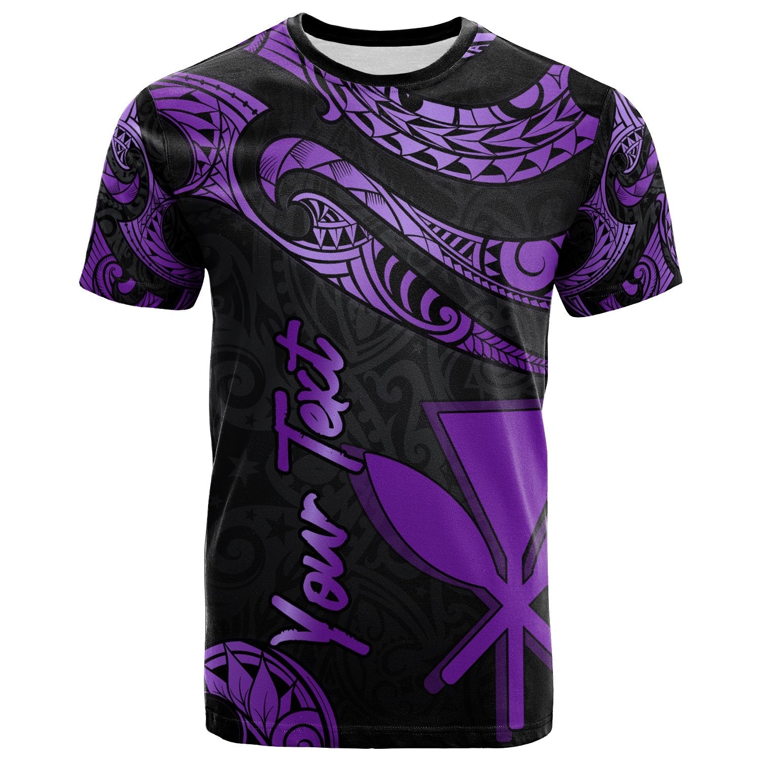 Hawaii Kanaka Maoli Polynesian Custom Personalised T Shirt Poly Tattoo Purple Version