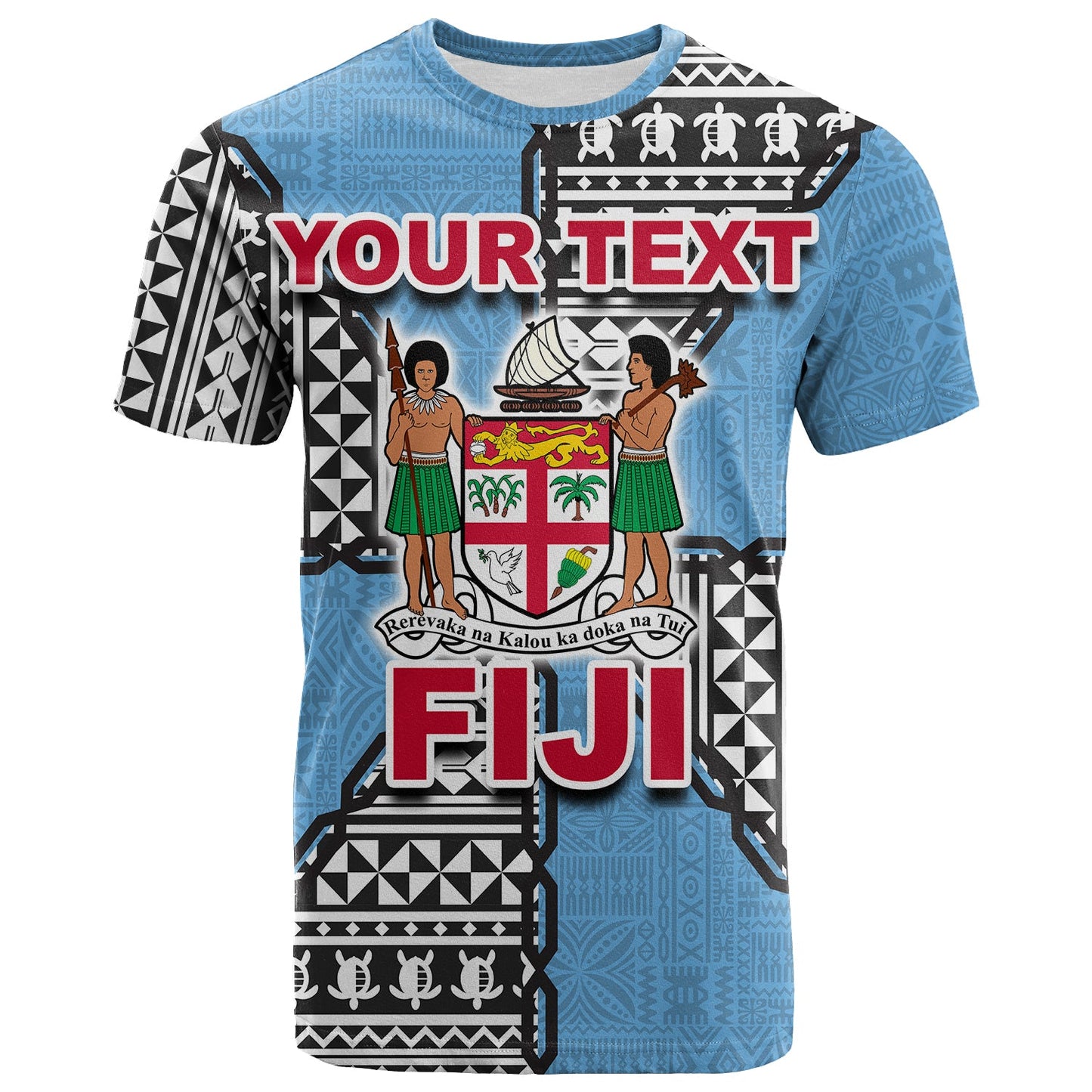 (Custom Personalized Front) Fiji Polynesian Band Tattoo T Shirt