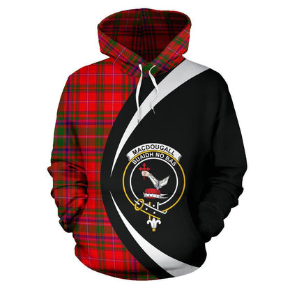 Printivon Macdougall Modern Tartan Crest Hoodie Circle Style