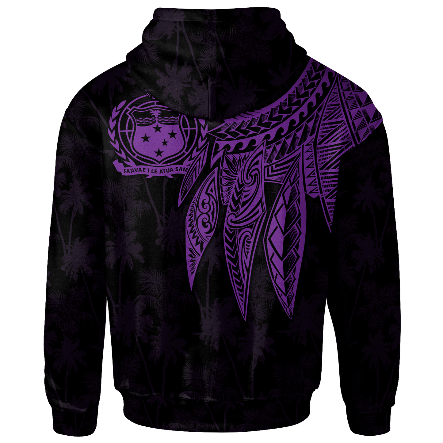 Samoa Hoodie Polynesian Wings (Purple)