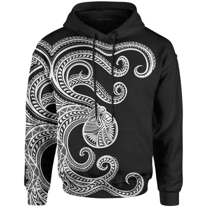 Polynesian Octopus Hoodie Black Color