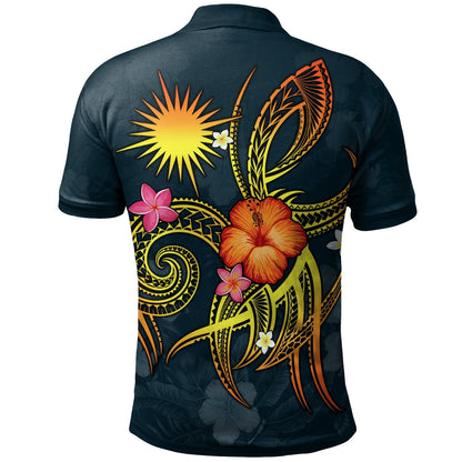 Marshall Islands Polynesian Personalised Polo - Legend of Marshall Islands Blue
