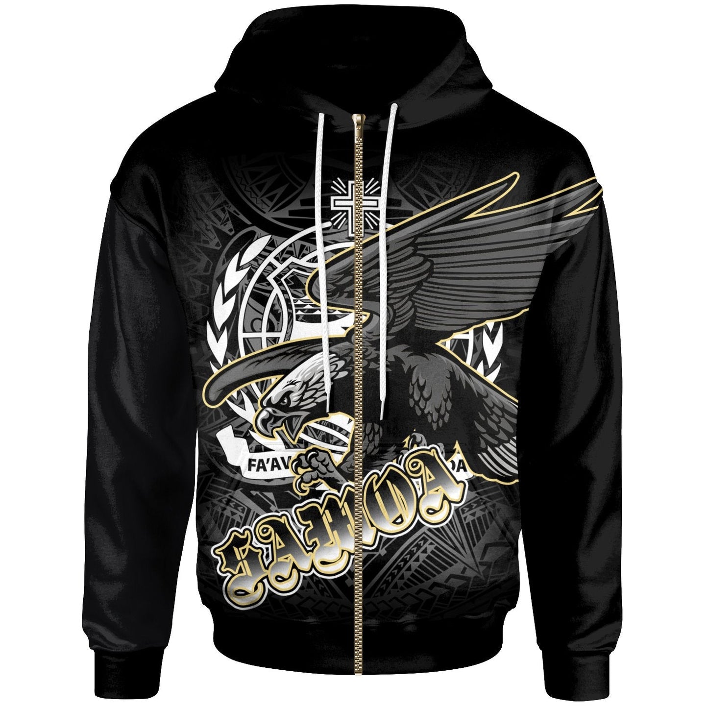 Samoa Polynesian Zip Up Hoodie Samoa Eagle