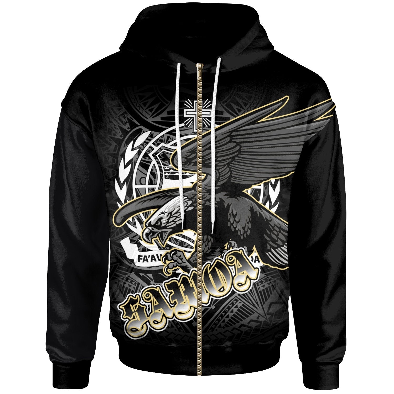 Samoa Polynesian Zip Up Hoodie Samoa Eagle