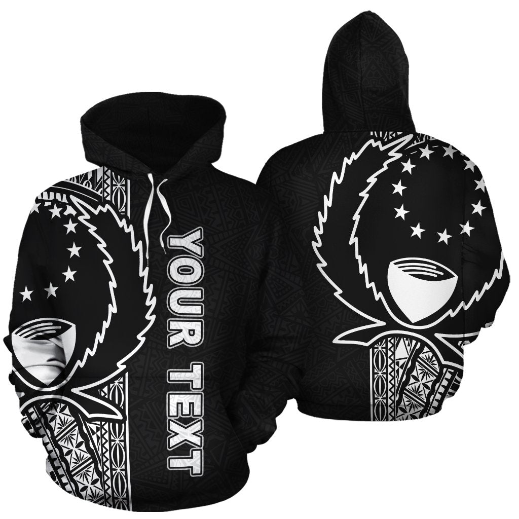 Custom Text Pohnpei Polynesian Personalised Custom Hoodie White Line