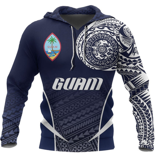 Guam Active Special Hoodie Guam Flag Polynesian Tattoo