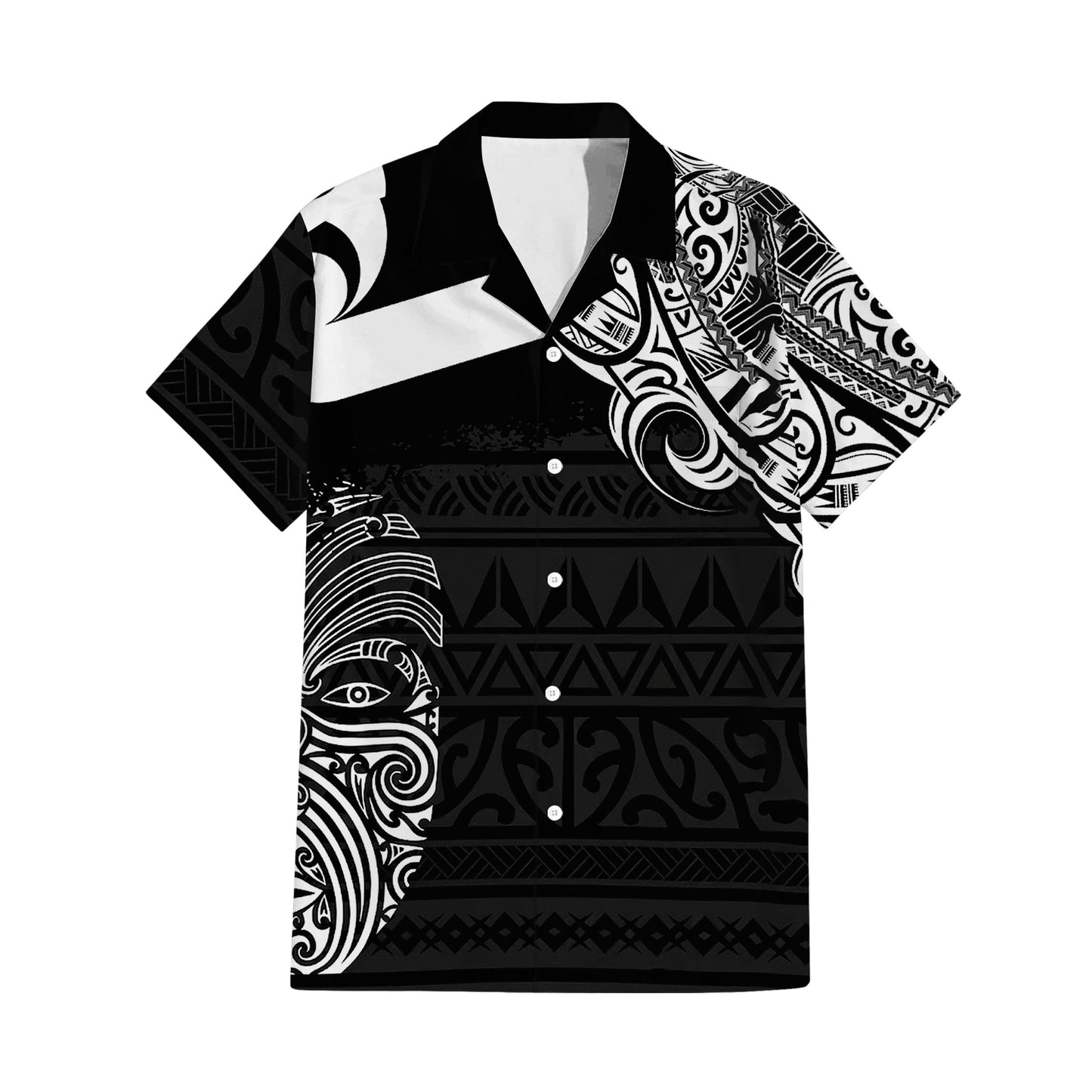 Polynesian New Zealand Matching Outfit For Couple Mask Puletasi Dress And Hawaiian Shirt For Her Him