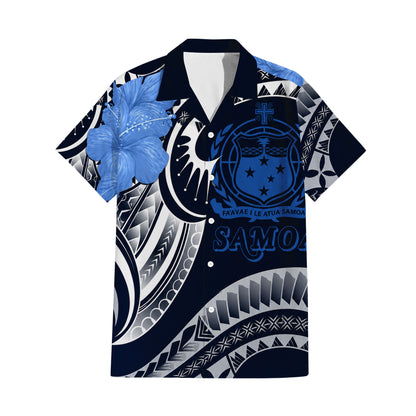 Samoa Coat Of Arms Couple Outfit Matching Polynesian Tribal Pattern Curve Style Dress And Hawaiian Shirt