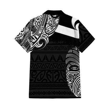 Polynesian New Zealand Matching Outfit For Couple Mask Puletasi Dress And Hawaiian Shirt For Her Him