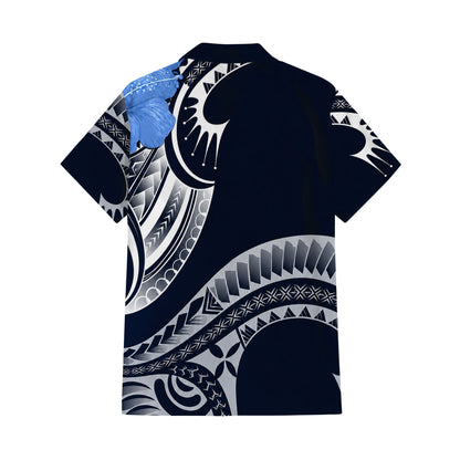 Samoa Coat Of Arms Couple Outfit Matching Polynesian Tribal Pattern Curve Style Dress And Hawaiian Shirt