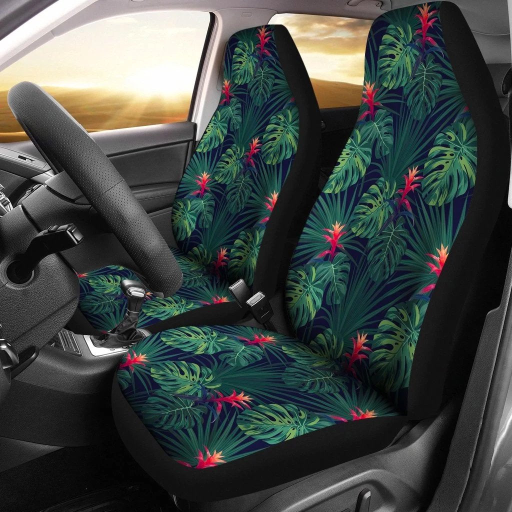 Hawaii Tropical Monstera Leaf Green Car Seat Cover