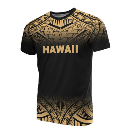 Hawaii All Over T - Shirt - Hawaii Kanaka Maoli Polynesian Tattoo Style Style Fog Style Gold