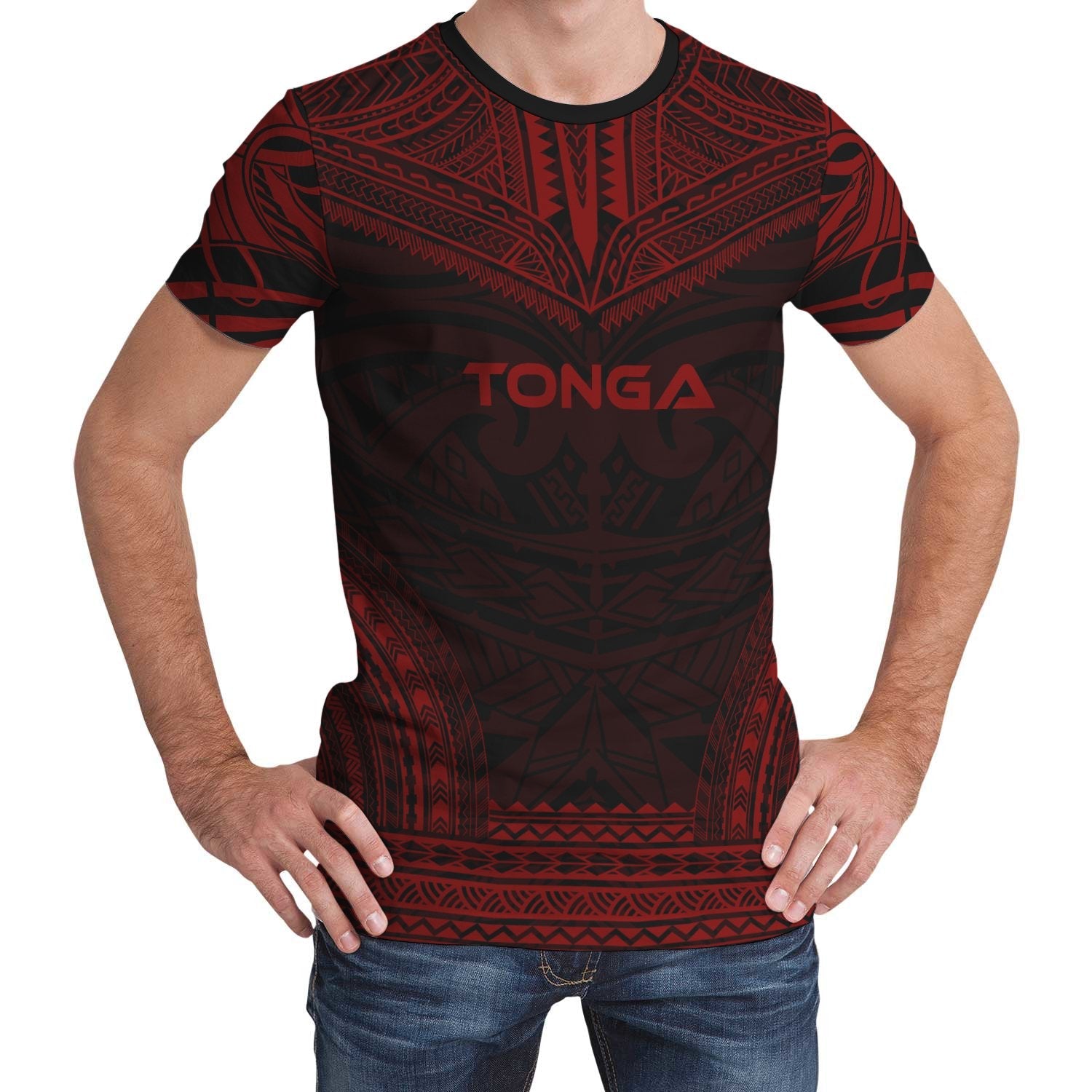 Tonga Unisex T - Shirt - Tonga Polynesian Chief Red Version