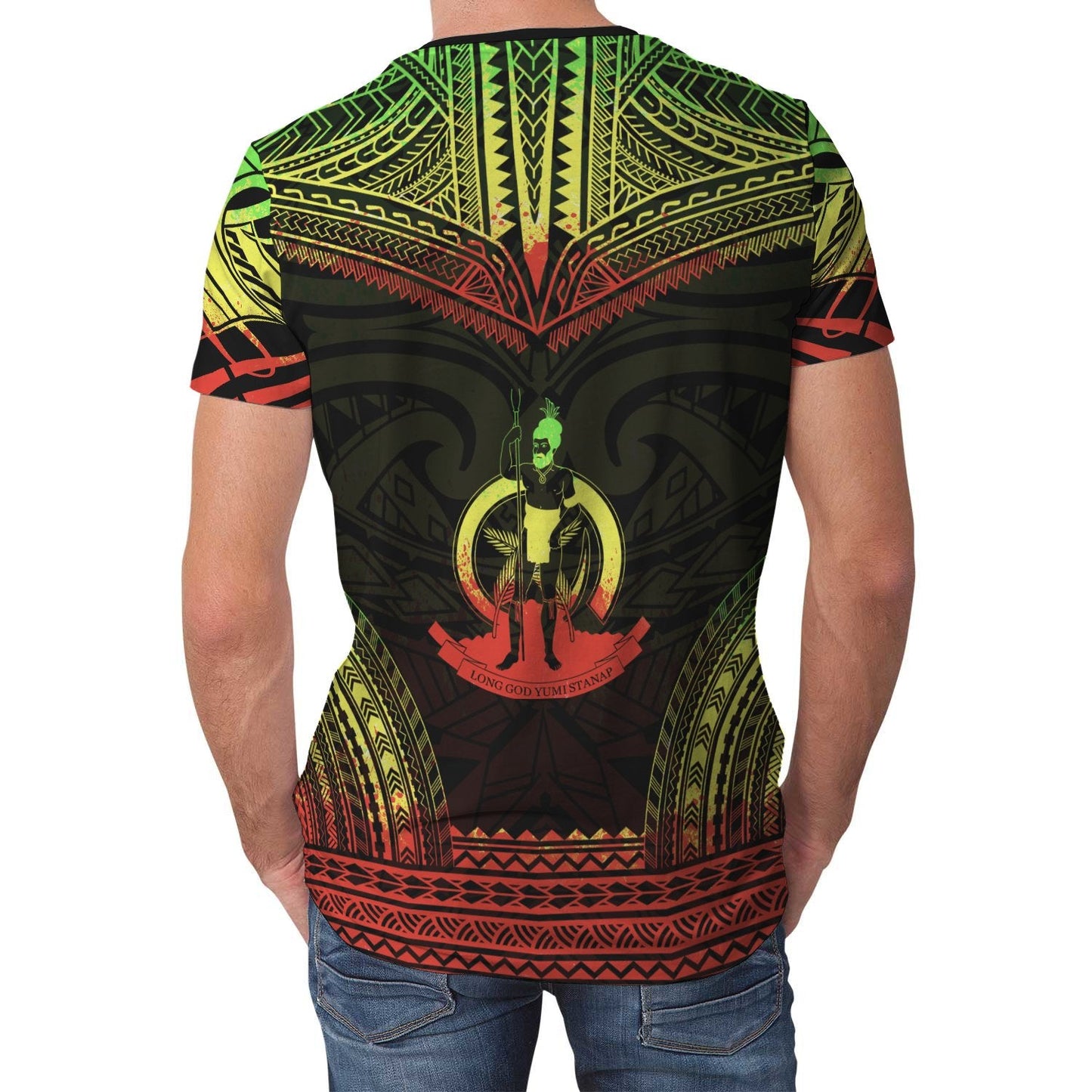 Vanuatu Unisex T-Shirt - Vanuatu Polynesian Chief Reggae Version