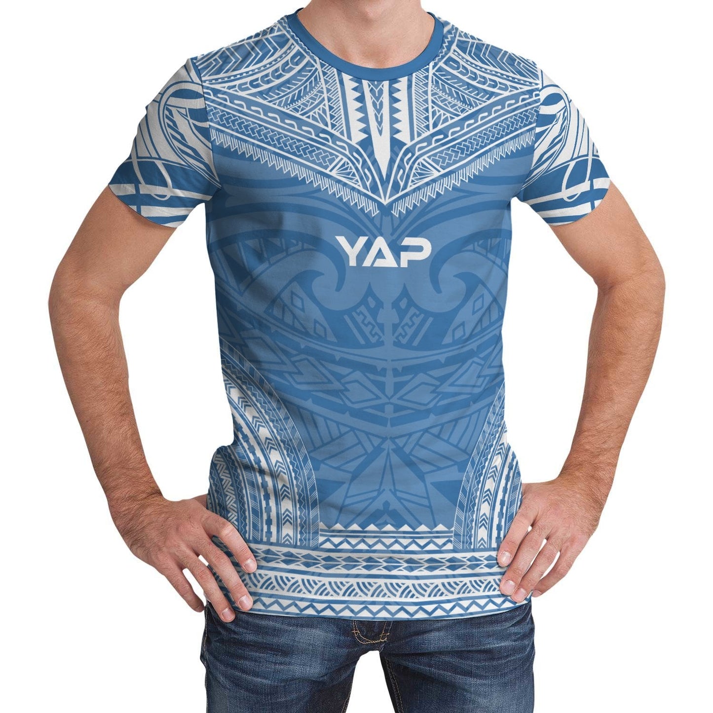Yap Unisex T-Shirt - Yap Polynesian Chief Blue Version