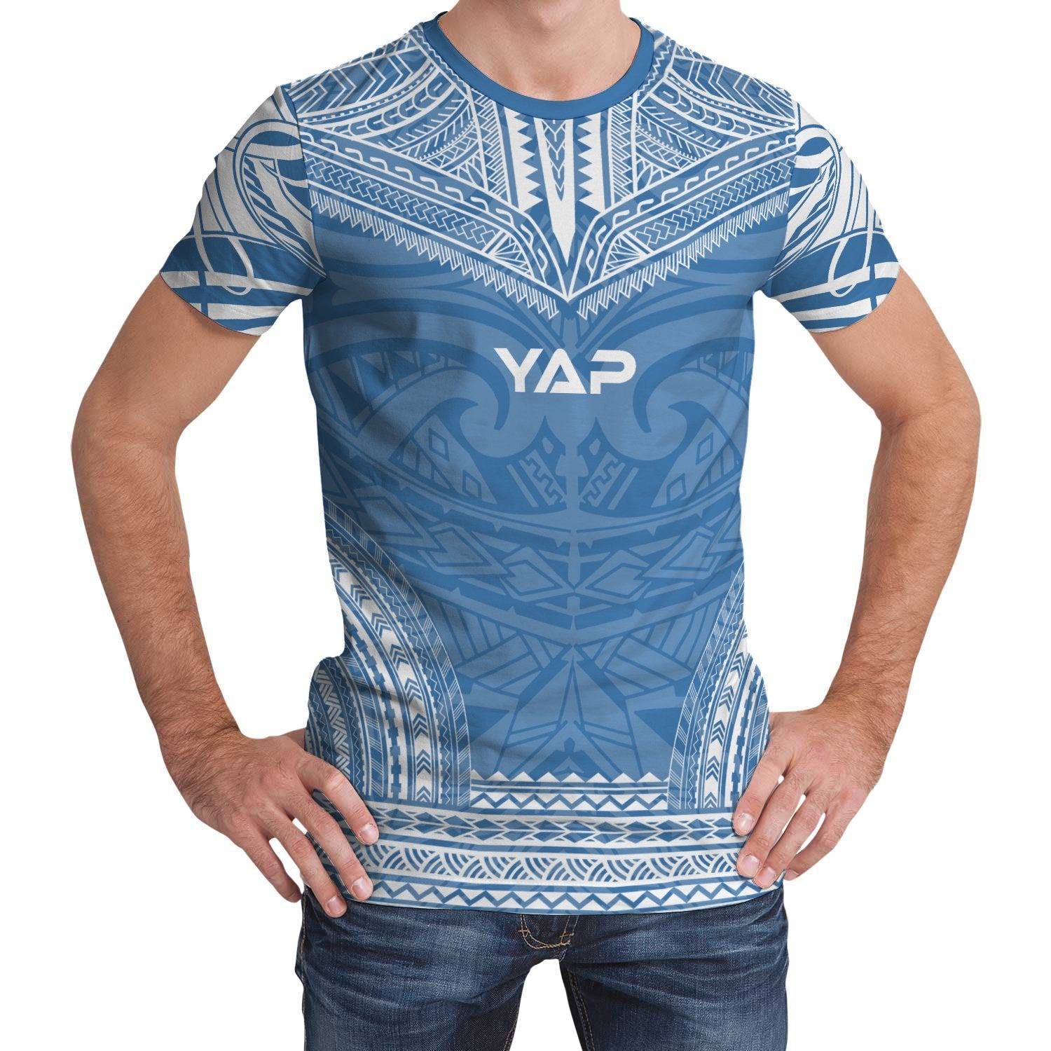 Yap Unisex T-Shirt - Yap Polynesian Chief Blue Version