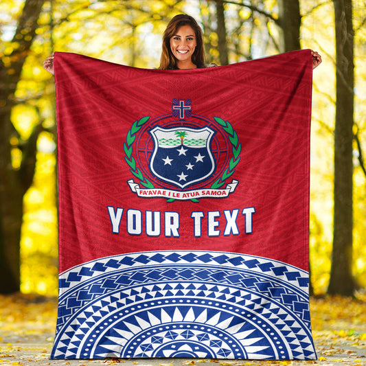 Custom Personalised Tuamasaga Samoa Premium Blanket Polynesian Pattern