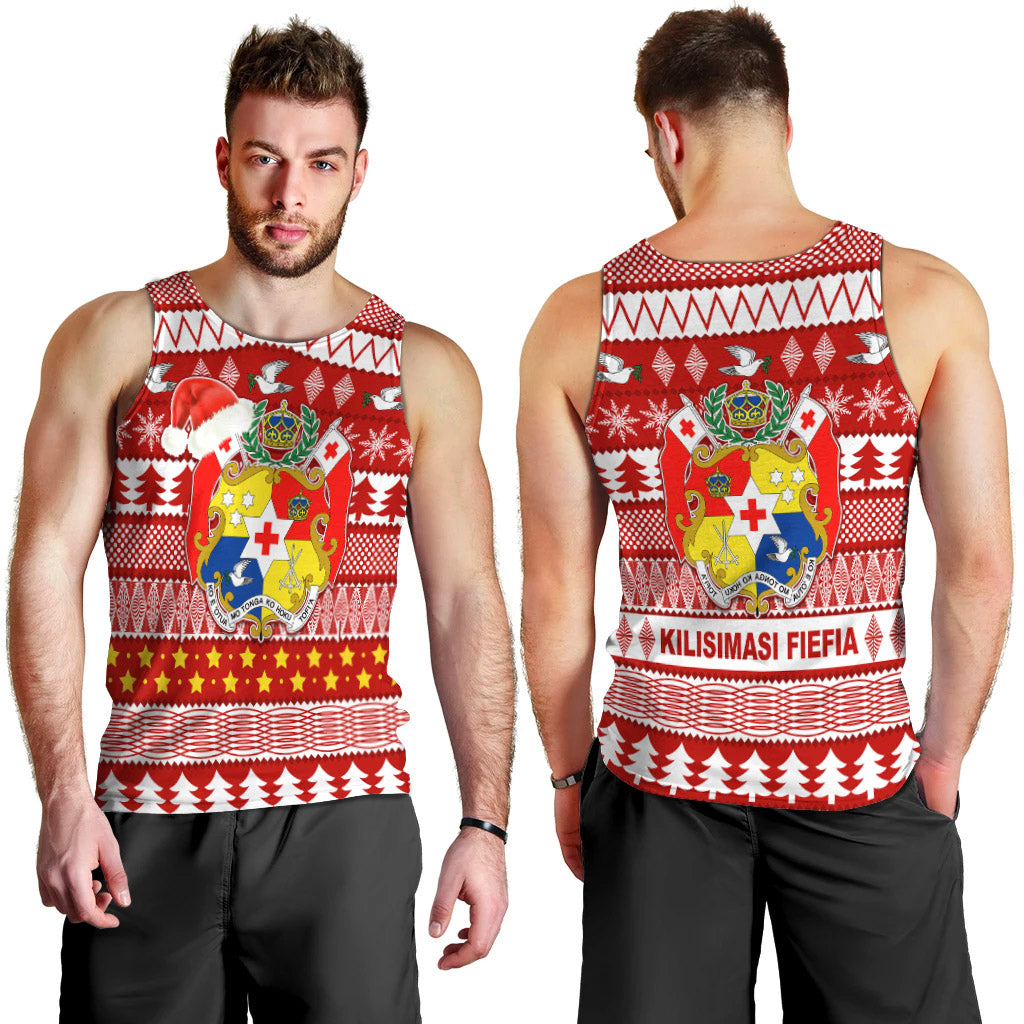 Tonga Kilisimasi Fiefia Men Tank Top Merry Christmas with Tongan Pattern