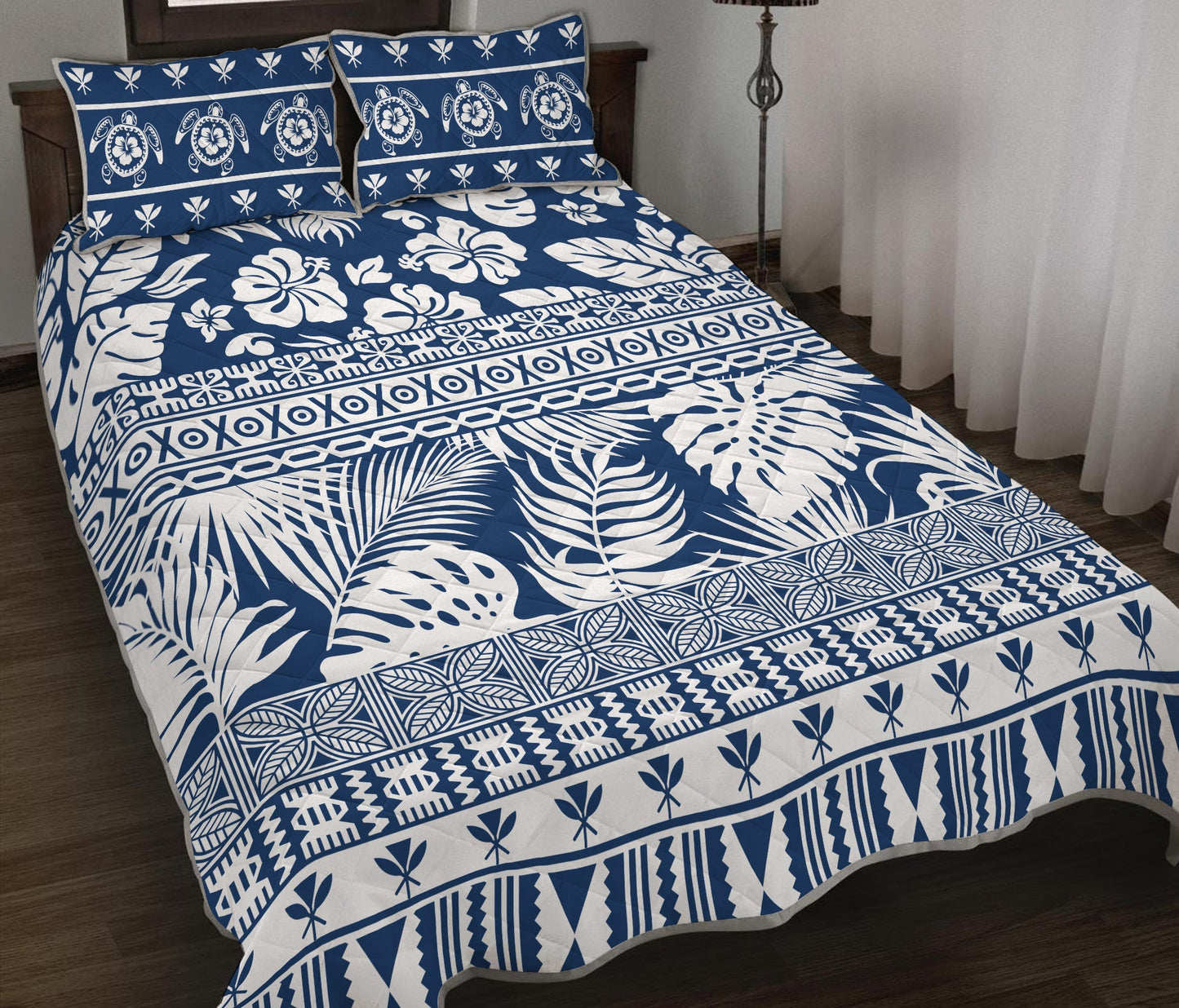 Hawaii Quilt Bed Set Pattern Version Unique Navy
