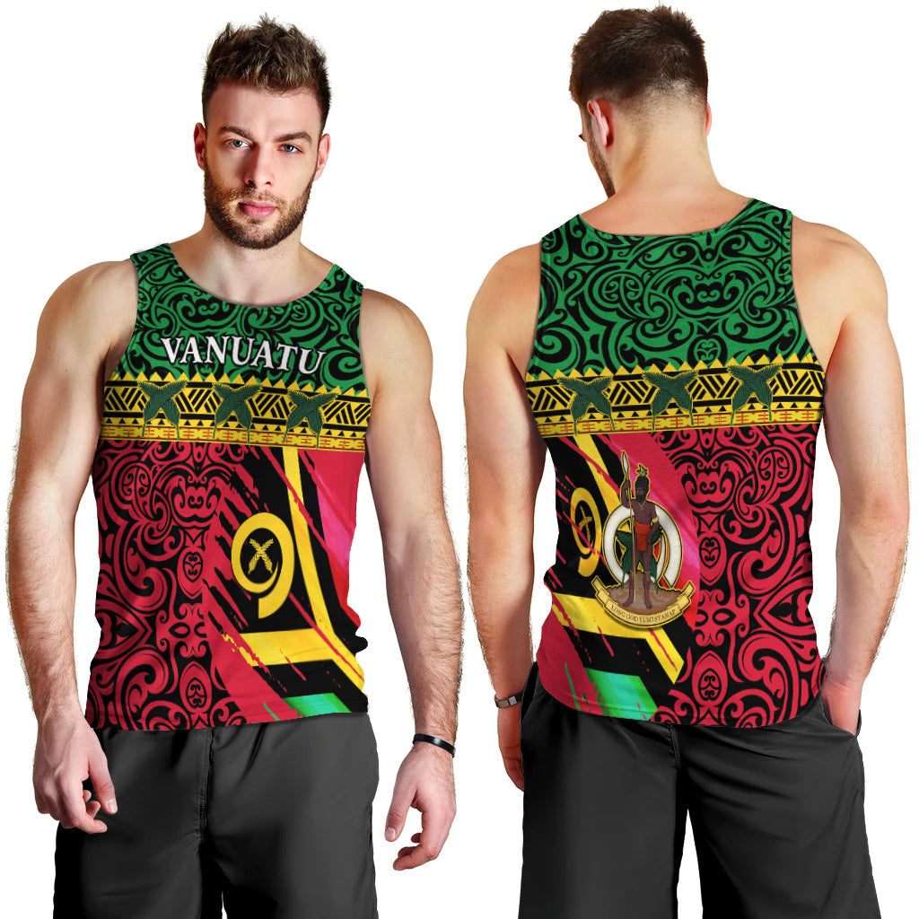 Vanuatu Dreamy Men Tank Top Flag and Pattern