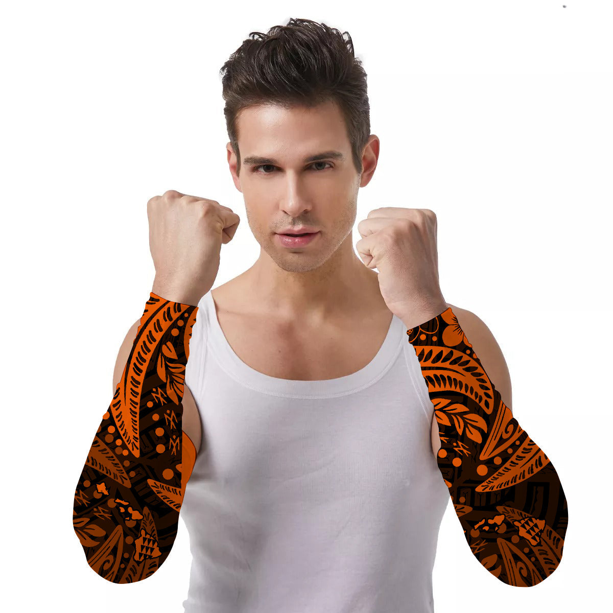 Arm Sleeves (Set of Two) Polynesia Map with Simple Pattern Ver.08